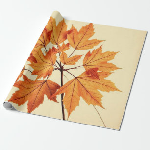 Minimalistische Ahornblätter Kunst – Botanischer D Geschenkpapier