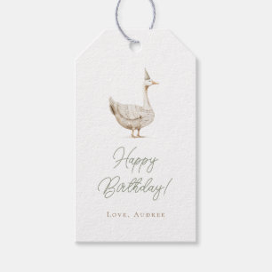 Minimalistische Alberne Gänse Personalisiert Gebur Geschenkanhänger