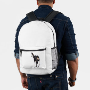 Minimalistische Alpen-Gämse auf Schnee Bedruckter Rucksack