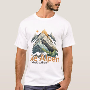 Minimalistische Alpenlandschaft - Moderne Bergkuns T-Shirt