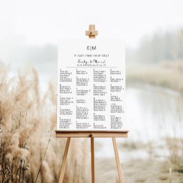 Minimalistische Alphabetische Hochzeitstabelle Poster