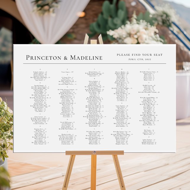 Minimalistische alphabetische Hochzeitstabelle Poster (Von Creator hochgeladen)