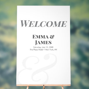 Minimalistische Ampersand-Hochzeit   Acryl-Willkom Acrylschild