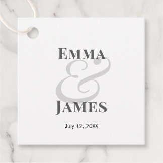 Minimalistische Ampersand-Hochzeit | Namen Danke Geschenkanhänger