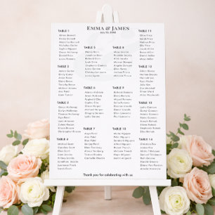 Minimalistische Ampersand-Hochzeit Sitzordnung f Poster
