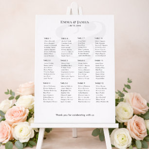 Minimalistische Ampersand-Hochzeit   Sitzplan für  Poster