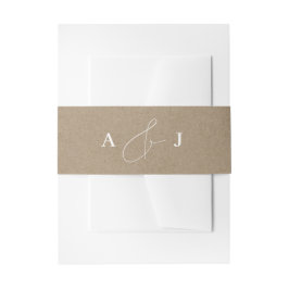 Minimalistische Ampersand Monogram Wedding Imitats Einladungsbanderole