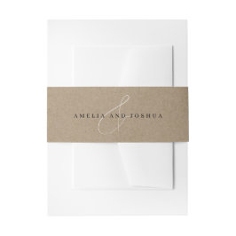Minimalistische Ampersand-Namen Wedding Kraft Rust Einladungsbanderole