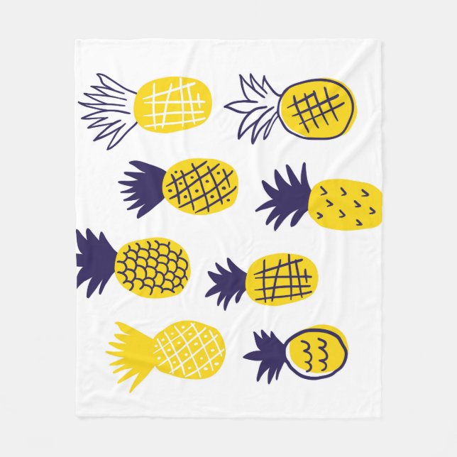 Minimalistische Ananas, buntes abstraktes Design. Fleecedecke (Vorderseite)