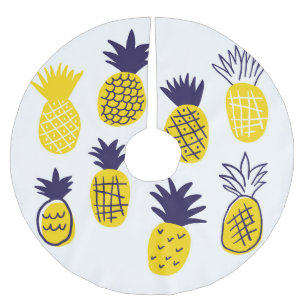 Minimalistische Ananas, buntes abstraktes Design. Polyester Weihnachtsbaumdecke