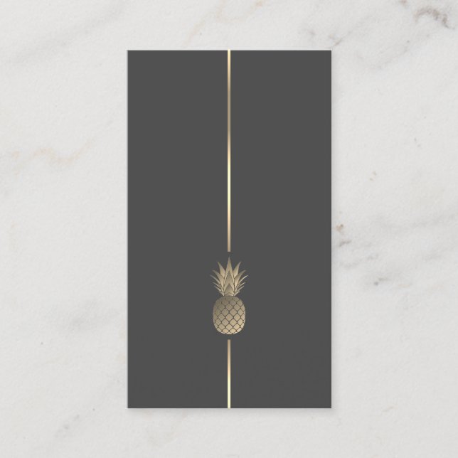 Minimalistische Ananas-Logo-Visitenkarte Visitenkarte (Vorderseite)