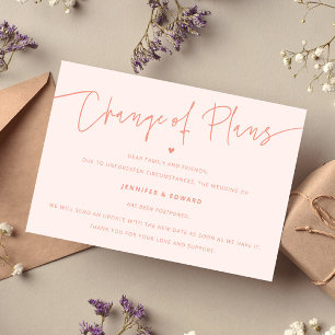 Minimalistische Änderungspläne für Hochzeitsaktual Einladung