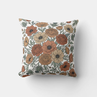 Minimalistische Anemonen-Wurfkissen Kissen