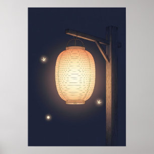 Minimalistische Anime-Laternen-Wandkunst Poster