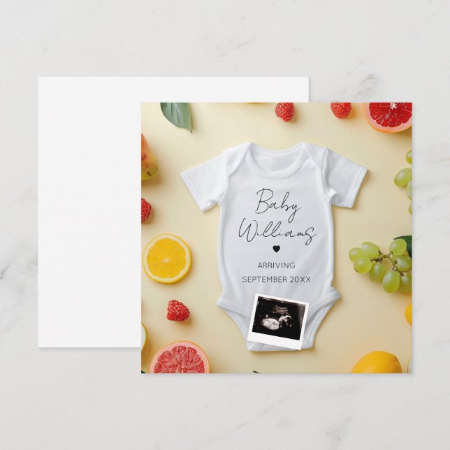 Minimalistische Ankündigung der Sommerschwangersch (Vorne/Hinten)