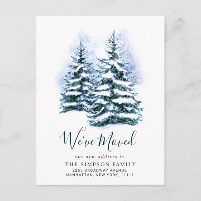 Minimalistische Ankündigung von Pine Tree Postkarte (Vorderseite)