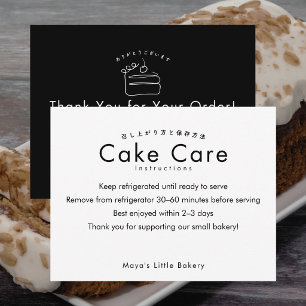 Minimalistische Anweisungen zur Kuchenpflege in Sc Dankeskarte