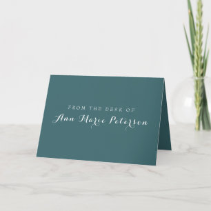 Minimalistische Aquamarine Faltnotiz Dankeskarte
