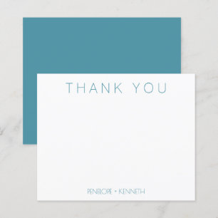 Minimalistische Aquamarine Hochzeit Danke