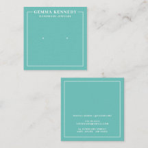 Minimalistische Aquamarine und weiße Ohrenkarte