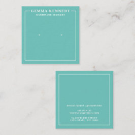Minimalistische Aquamarine und weiße Ohrenkarte Quadratische Visitenkarte