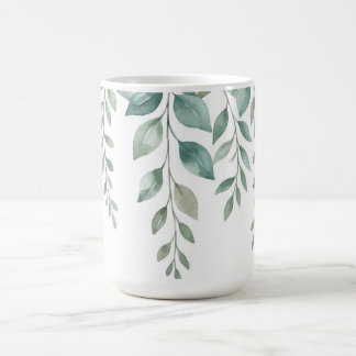 Minimalistische Aquarell-Eukalyptus-Kaskaden-Monog Kaffeetasse