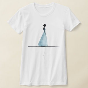 Minimalistische Aquarellbilder, Silhouette der Fra T-Shirt