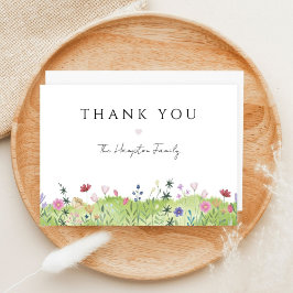 Minimalistische Aquarellfarbe Wildblume Meadow Vie Karte