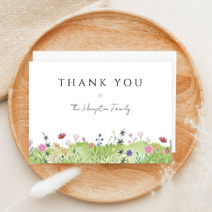 Minimalistische Aquarellfarbe Wildblume Meadow Vie Karte