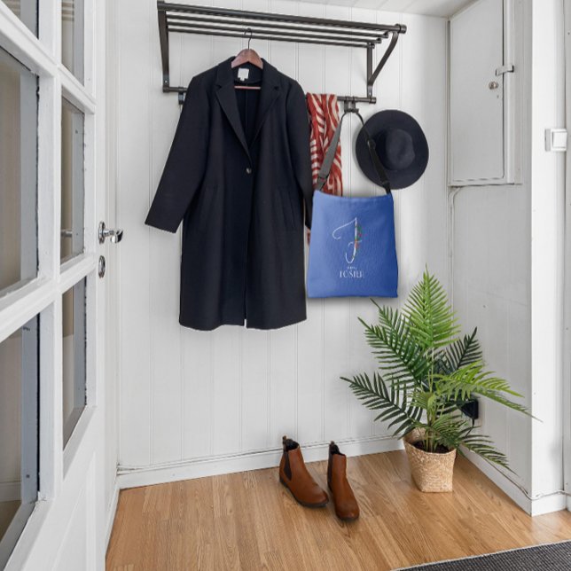 Minimalistische Aquarellfarben-Monogramm F-Lehrer Tragetaschen Mit Langen Trägern (Von Creator hochgeladen)