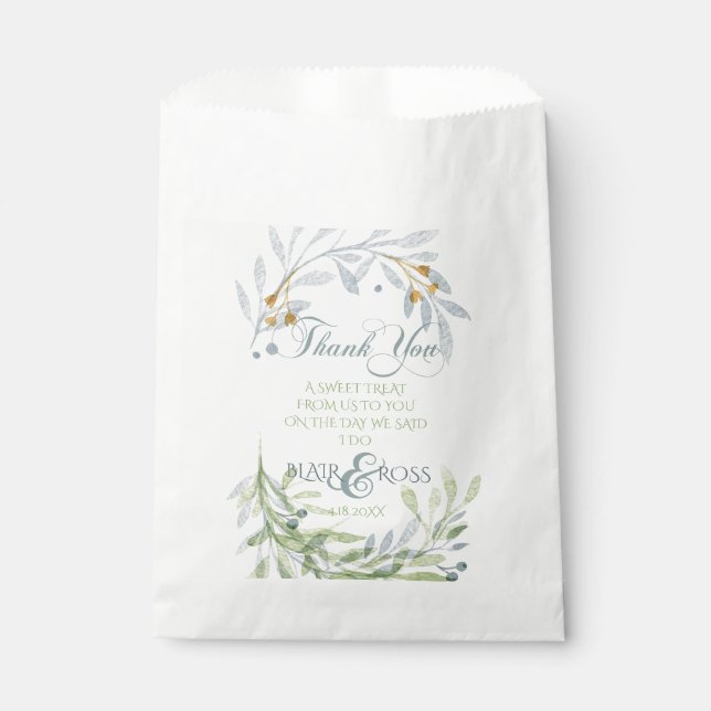 Minimalistische Aquarellfolien Vielen Dank Geschenktütchen (Vorderseite)