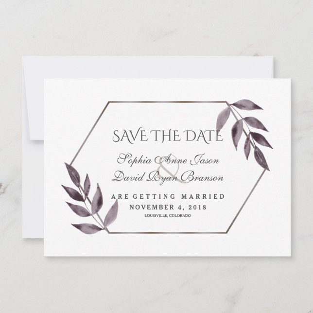 Minimalistische Aquarelltöne Save The Date (Vorderseite)
