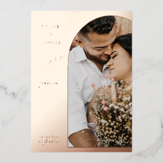 Minimalistische Arch-Foto-Hochzeit Folieneinladung
