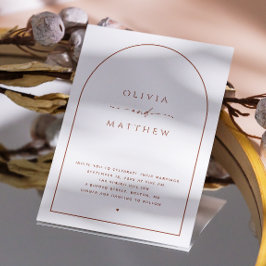 Minimalistische Arch-Hochzeit. Moderner Foto- und  Einladung