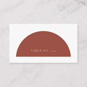 Minimalistische Arch Terracotta und Cream Flat Platzkarte