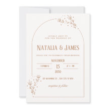 Minimalistische Arch Wedding Einladung mit Blumenk