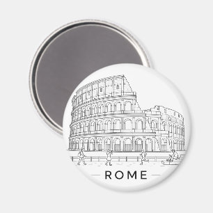 Minimalistische Architekturzeichnung des Kolosseum Magnet