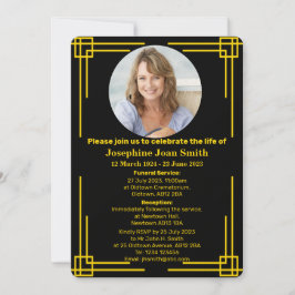 Minimalistische Art Deco Frame Beerdigung Einladung