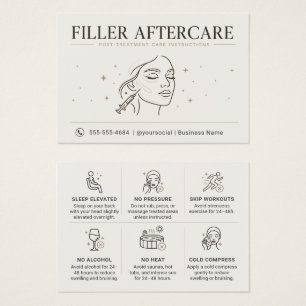 Minimalistische Ästhetik Filler Nachsorgekarte