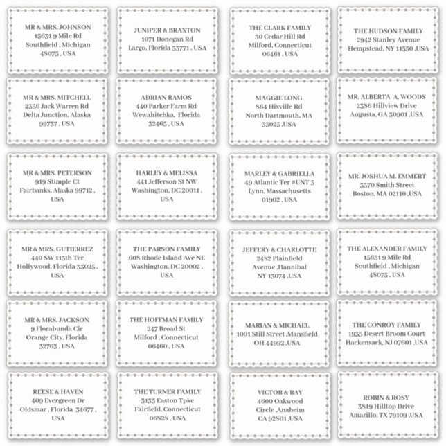 Minimalistische Aufkleber für die Einladung von Ho (Vorderseite)