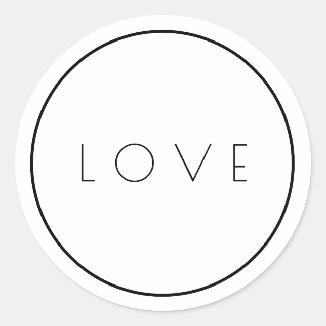 Minimalistische Aufkleber mit weißer Liebe, mit Ra (Vorderseite)