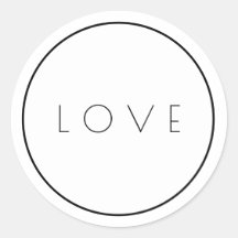 Minimalistische Aufkleber mit weißer Liebe, mit Ra