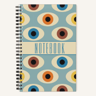 Minimalistische Augen des Mitteljahrhunderts Notizbuch