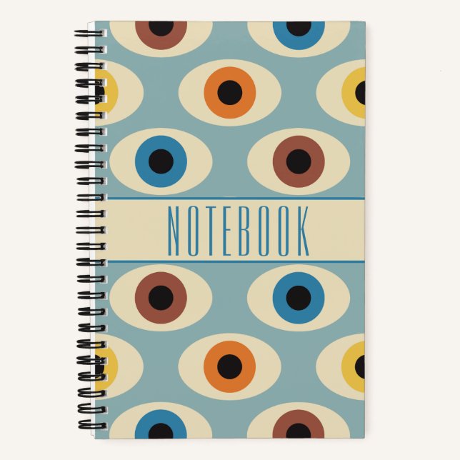 Minimalistische Augen des Mitteljahrhunderts Notizbuch (Vorderseite)