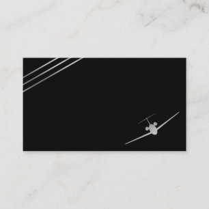 Minimalistische Aviation Silver Jet Business Card Visitenkarte