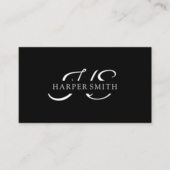 Minimalistische B&W Business Card Elegant Beruflic Visitenkarte (Vorderseite)