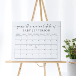 Minimalistische Baby-Dusche Ratschlag Fälligkeitsd Poster