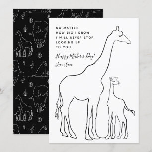Minimalistische Baby Giraffe Line Art Mother Day C Karte