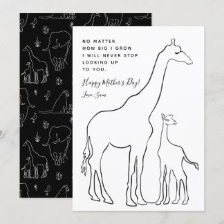 Minimalistische Baby Giraffe Line Art Mother Day C Karte