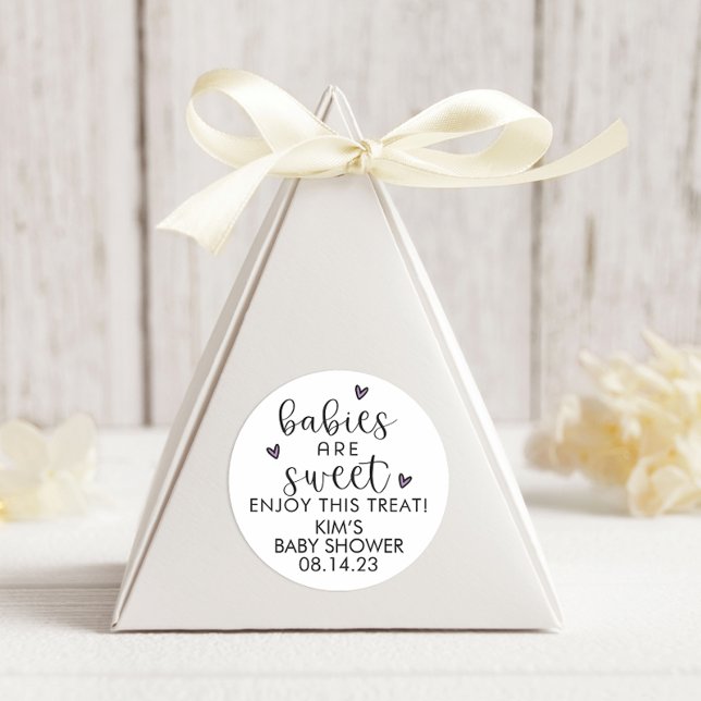 Minimalistische Baby-Girl-Babys sind süße Gefällig Runder Aufkleber (Von Creator hochgeladen)